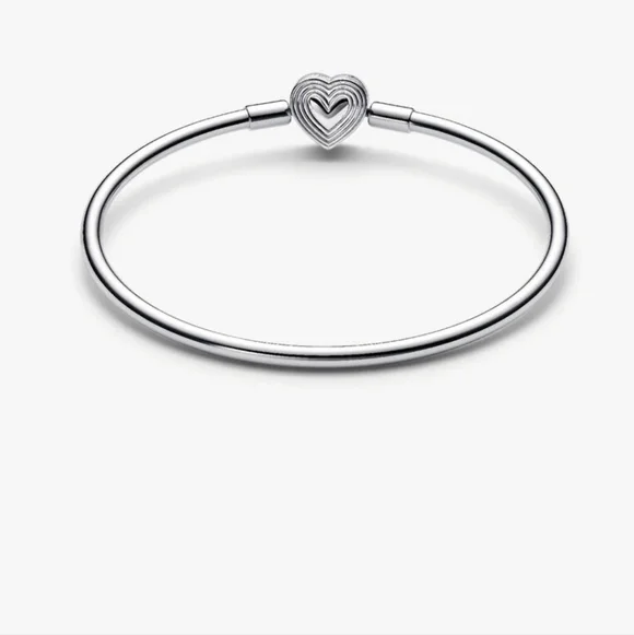 Pandora Radiating Heart Clasp Bangle Sterling silver - Picture 9 of 10
